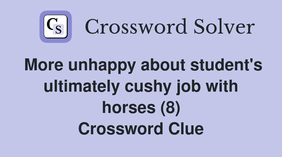 More unhappy about student's ultimately cushy job with horses (8